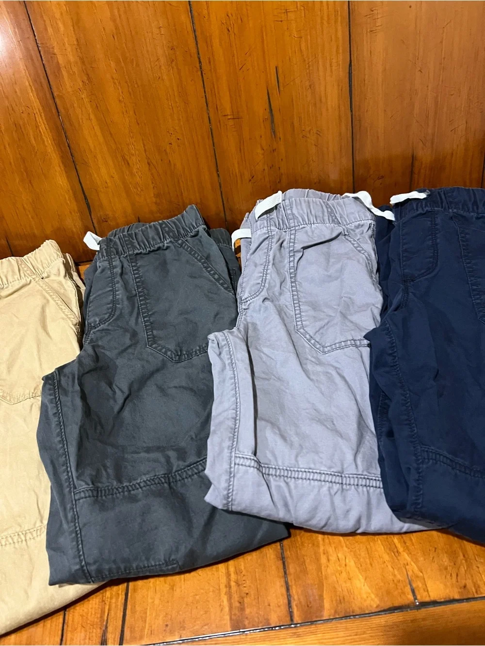 Cat & Jack Kids Cargo Pants - 4 pair included: Tan, Dark Gray, Light Gray, Navy